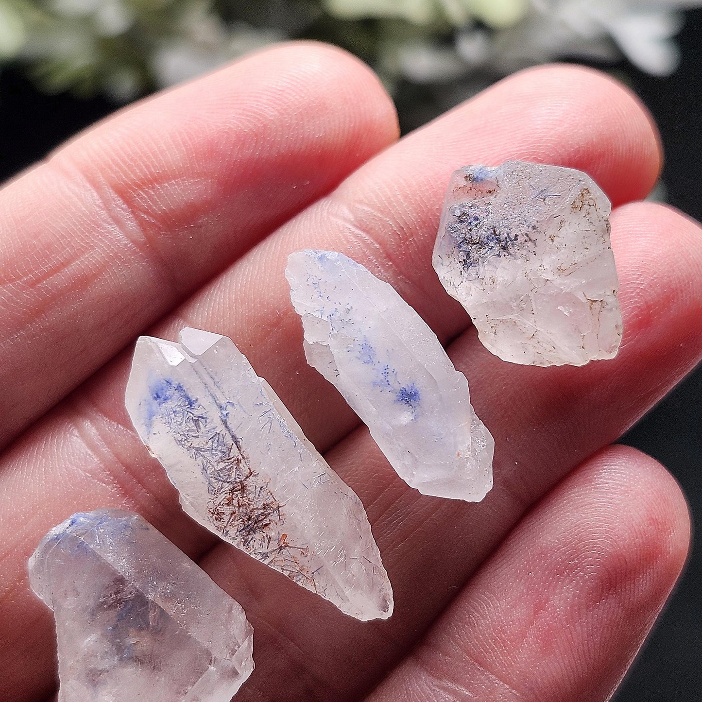 Fibrous Dumortierite Crystal, Dumortierite in Terminated Quartz