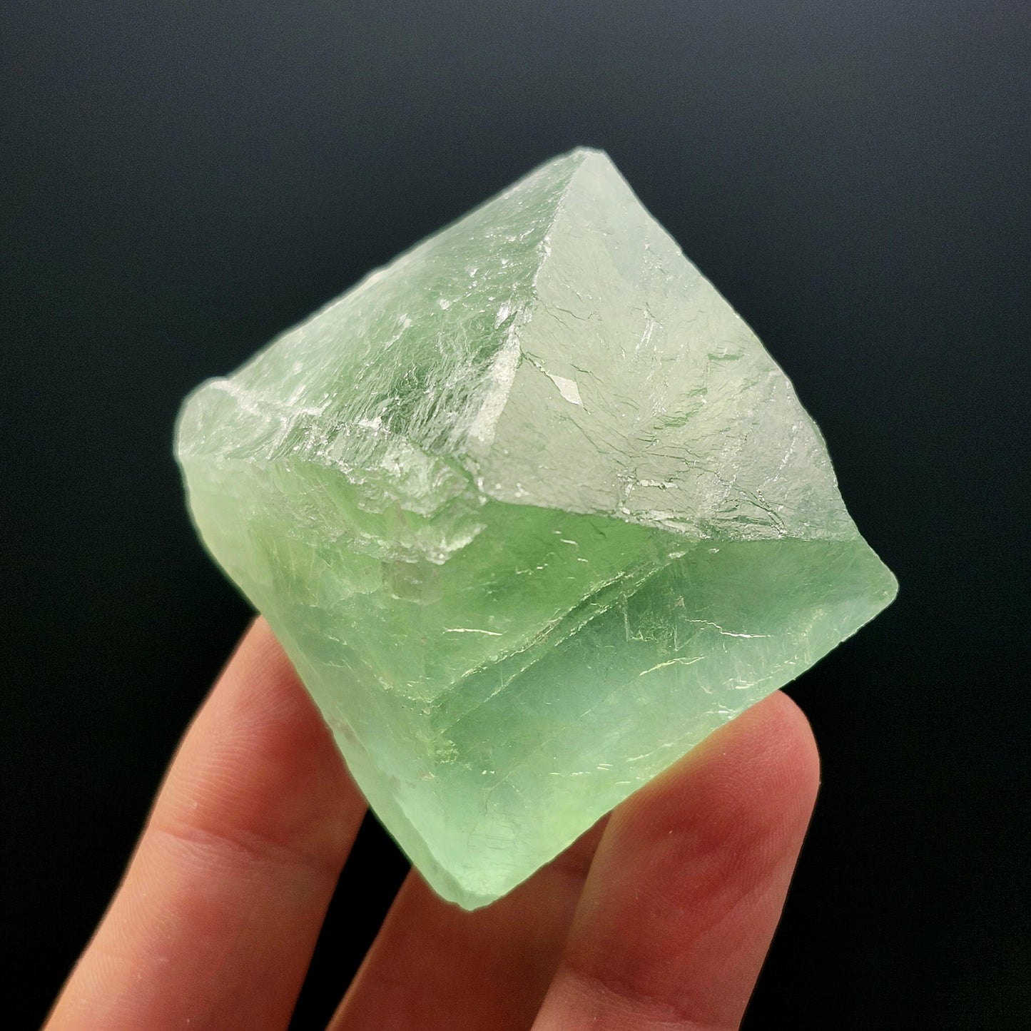 Green Fluorite Octahedron Crystal