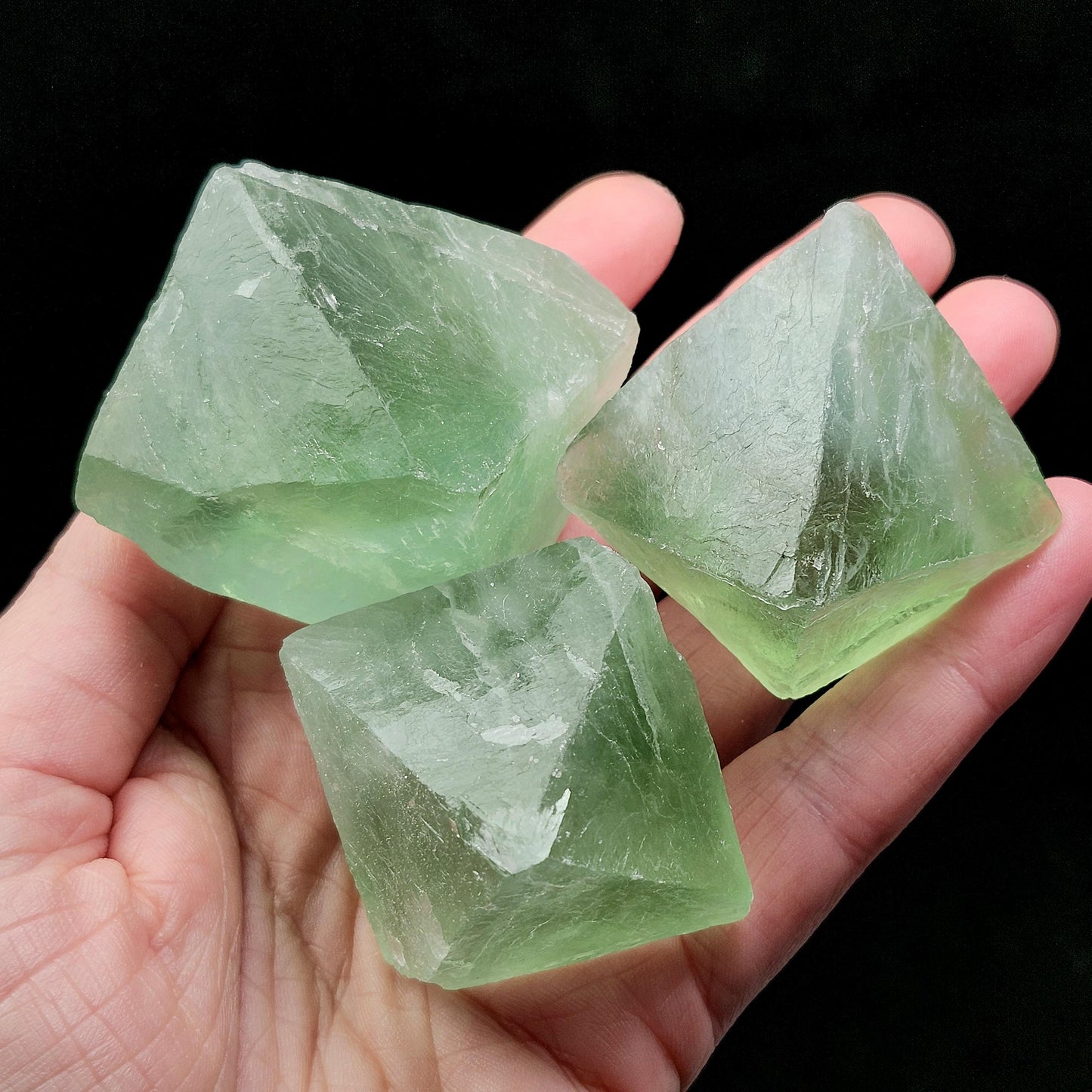 Green Fluorite Octahedron Crystal