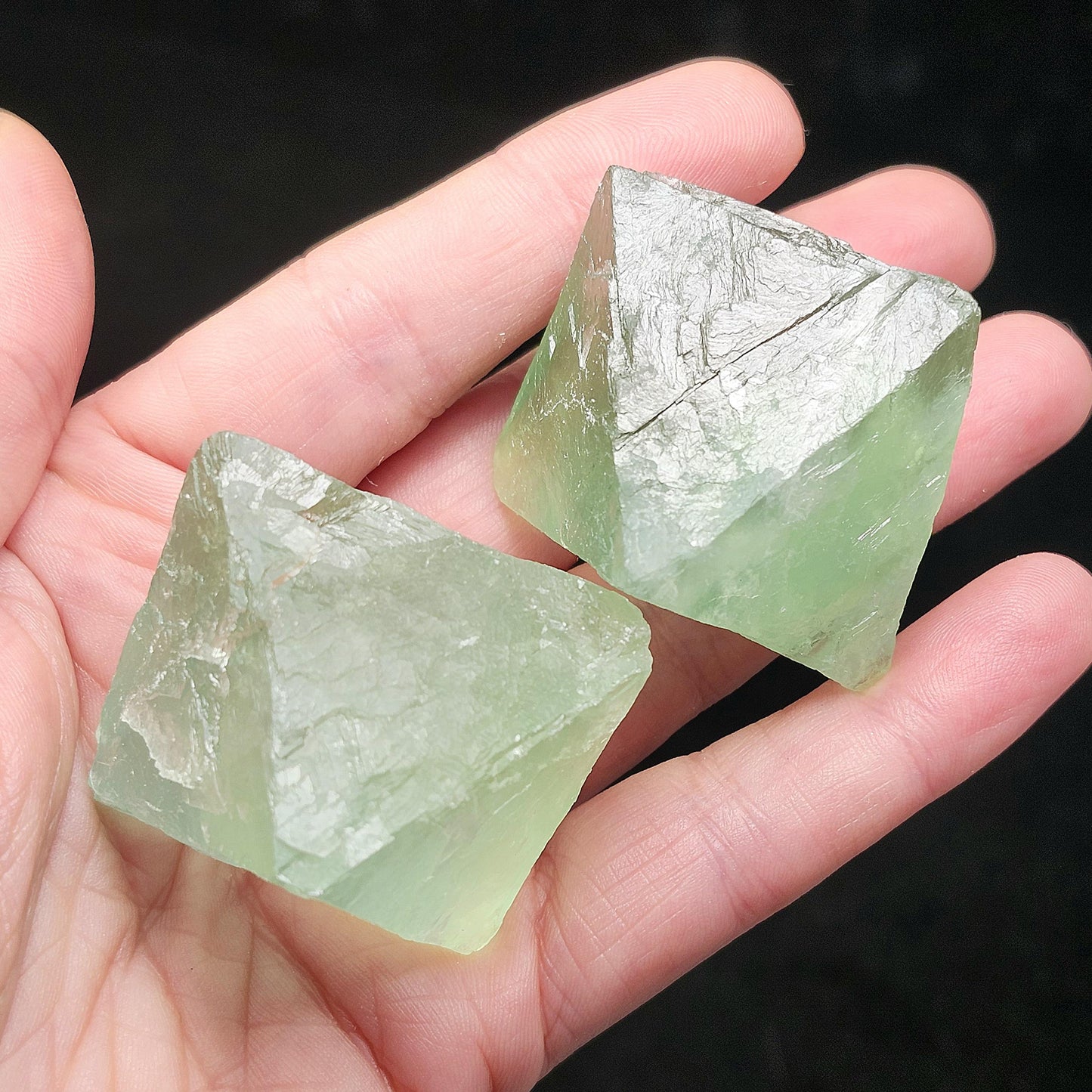 Green Fluorite Octahedron Crystal