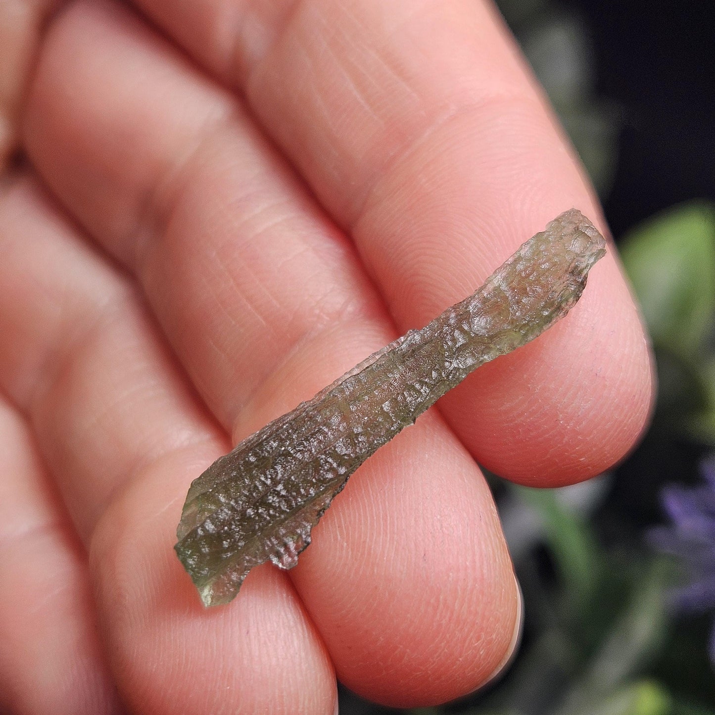 Moldavite Angel Chiming Tektite .8g, Genuine Moldavite