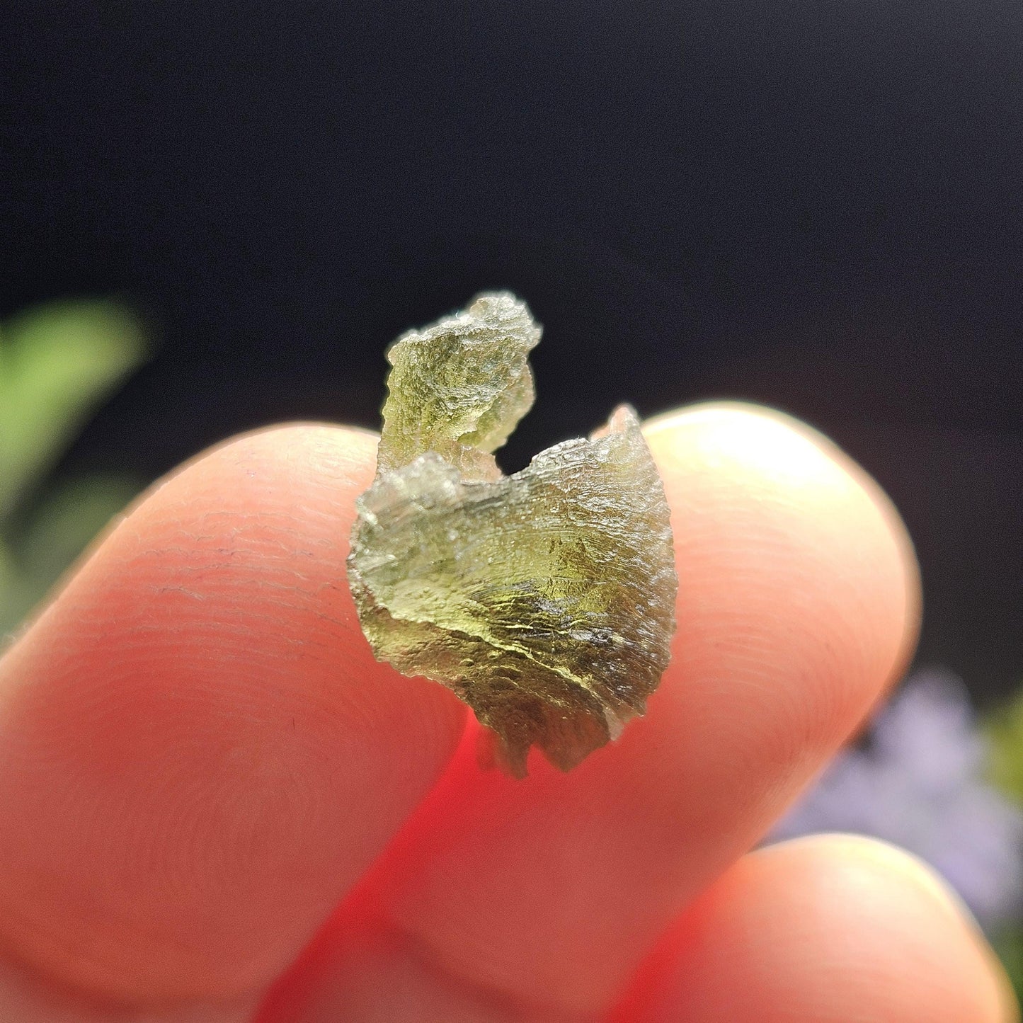 Moldavite Angel Chiming Tektite .94g, Genuine Moldavite