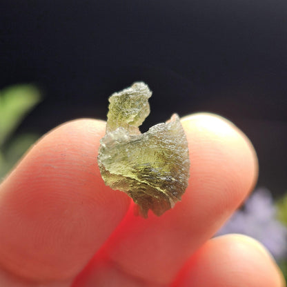 Moldavite Angel Chiming Tektite .94g, Genuine Moldavite