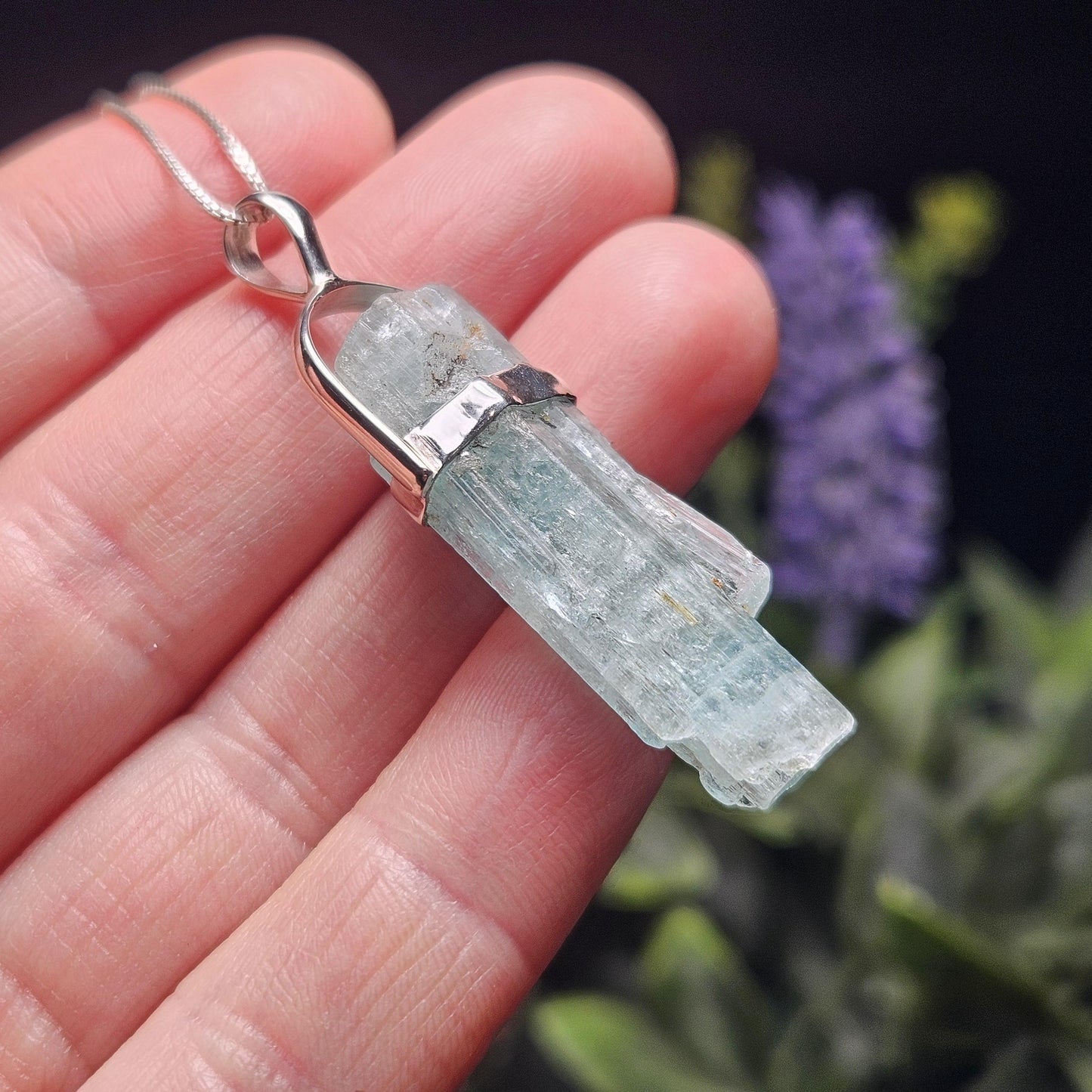 Terminated Aquamarine Crystal Pendant