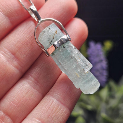 Terminated Aquamarine Crystal Pendant