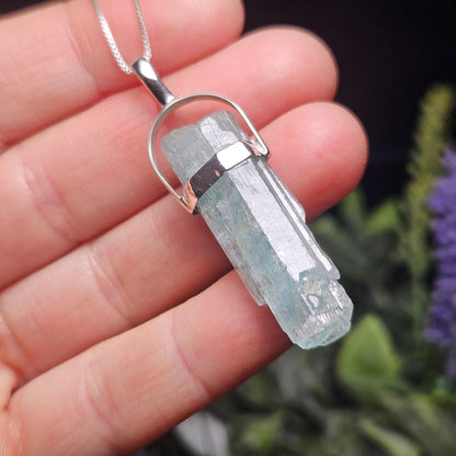Terminated Aquamarine Crystal Pendant