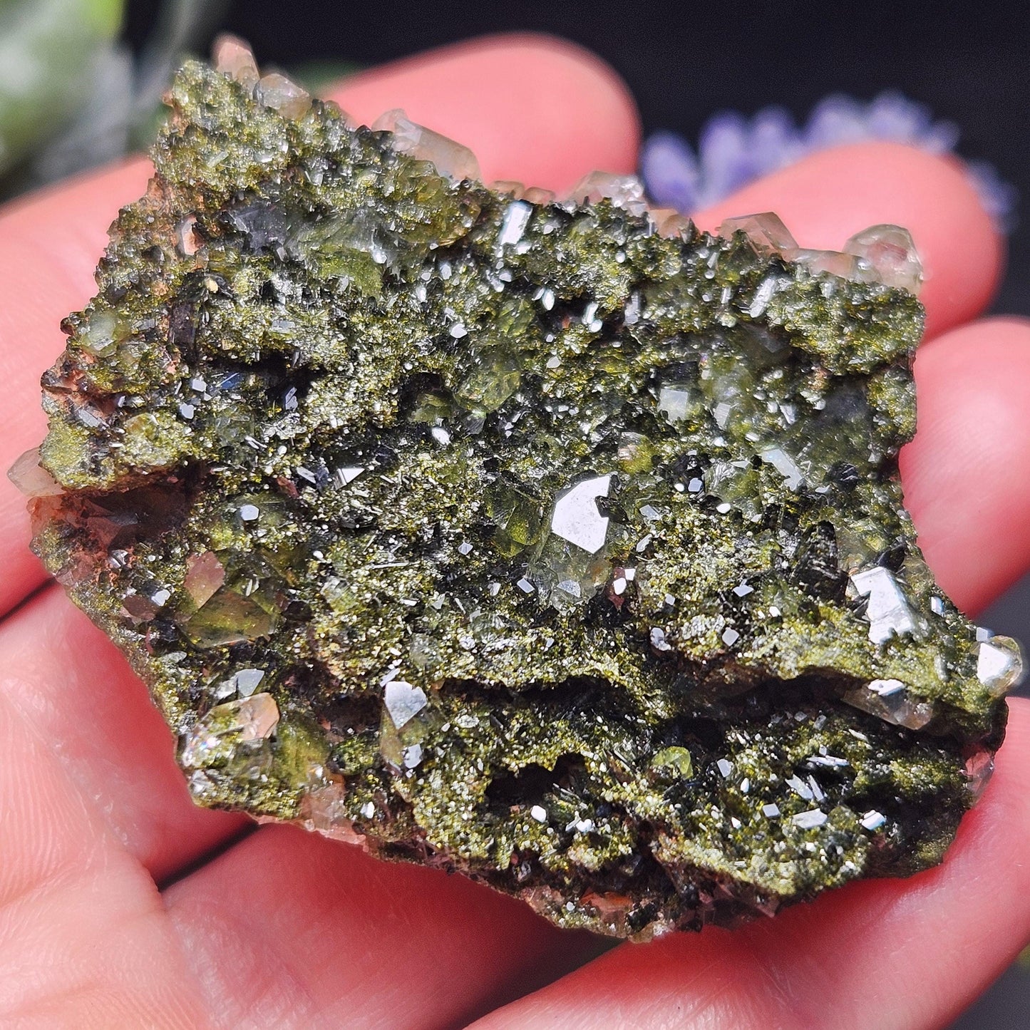 Forest Epidote 73g, Turkish Epidote and Quartz Cluster Specimen
