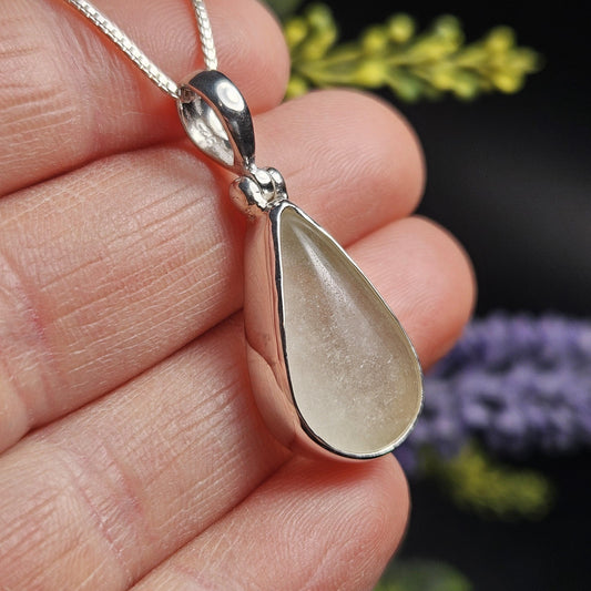 Libyan Desert Glass Pendant, Sterling Silver