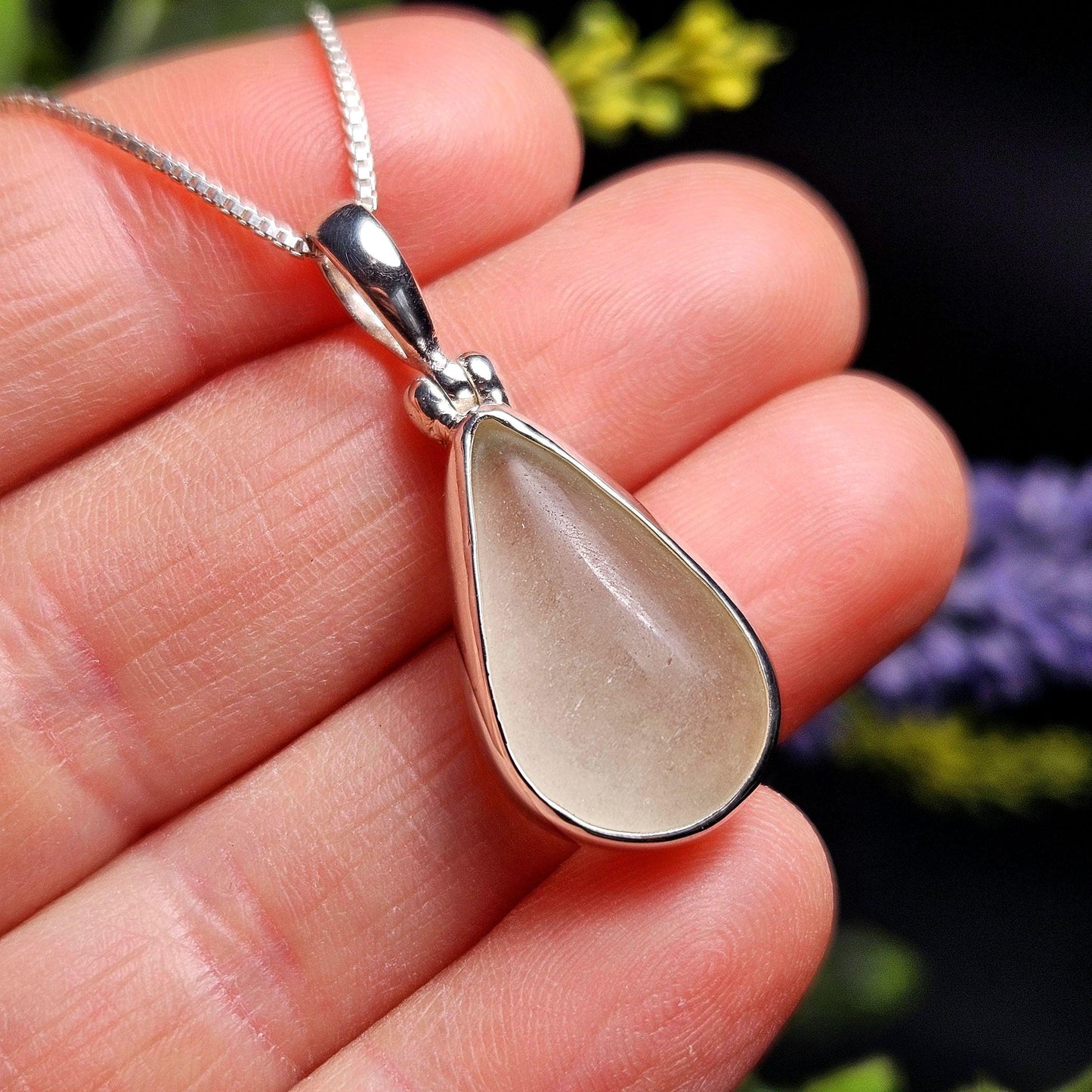 Libyan Desert Glass Pendant, Sterling Silver