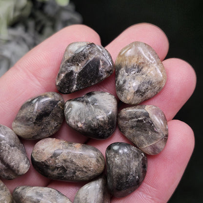 Smoky Quartz with Iron Inclusions, Goethite Quartz Tumbled Stone
