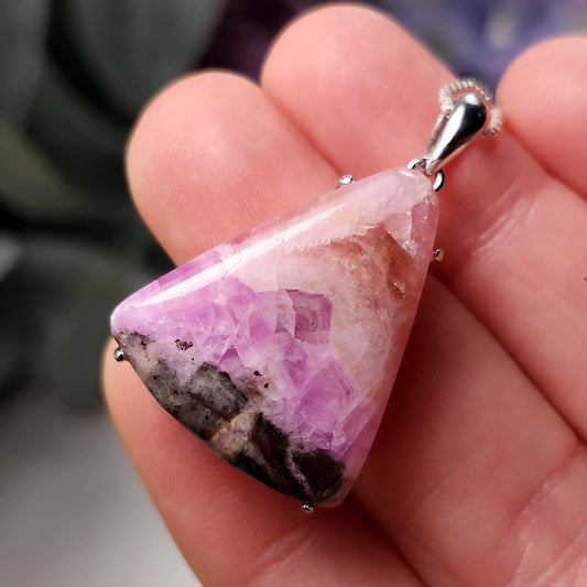 Cobaltoan Calcite Pendant, Sterling Silver Pink Cobalto Calcite Jewelry
