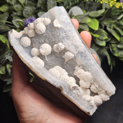 Mordenite Crystals on Blue Chalcedony, Raw Mordenite Crystal Cluster