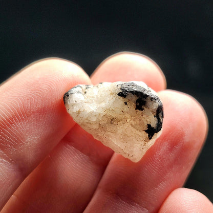 White Phenacite & Black Tourmaline Crystal 3.7g, Nigerian Phenakite with Black Tourmaline