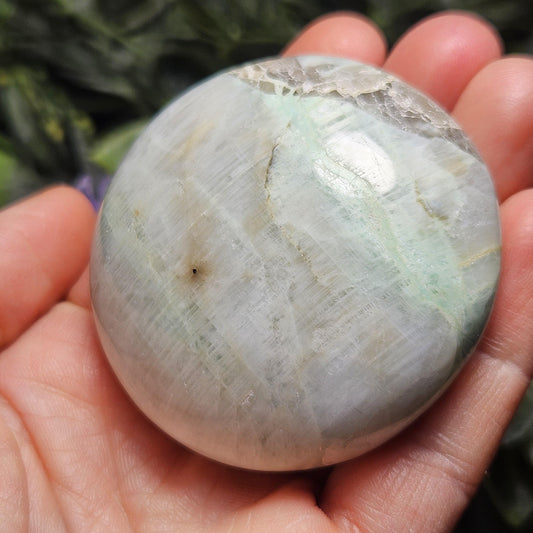 Green Moonstone Crystal, Garnierite Palm Stone