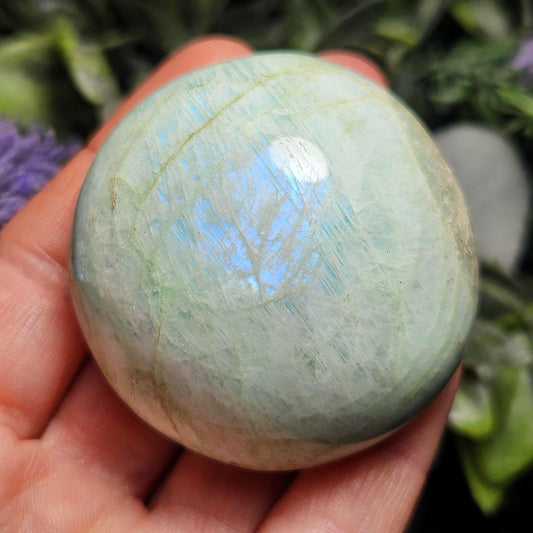 Green Moonstone Crystal, Garnierite Palm Stone