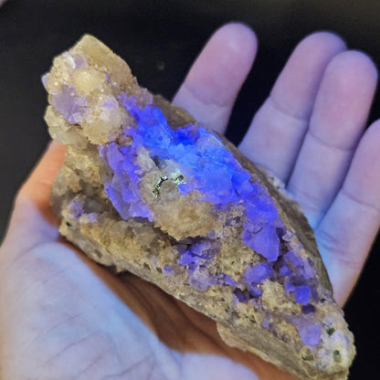 Bingham Blue Fluorite Crystal 352g, UV Reactive, Cubic Fluorite Cluster, Blanchard Mine