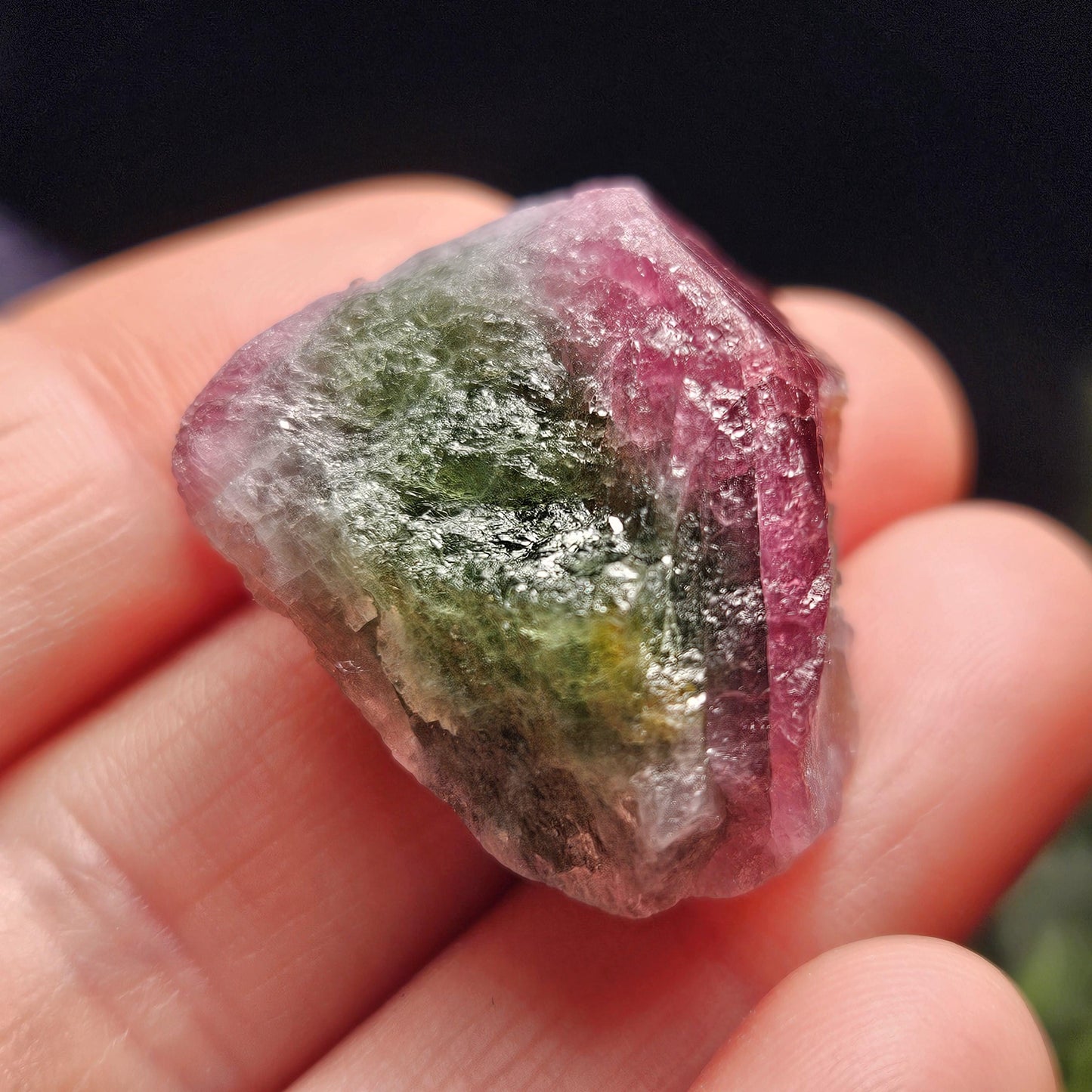 Watermelon Tourmaline 16g, Brazilian Tourmaline Raw Crystal, Green & Pink Specimen