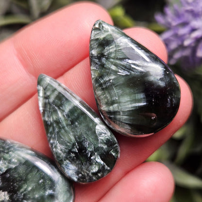 Seraphinite Crystal Cabochon, Jewelry Making Supply