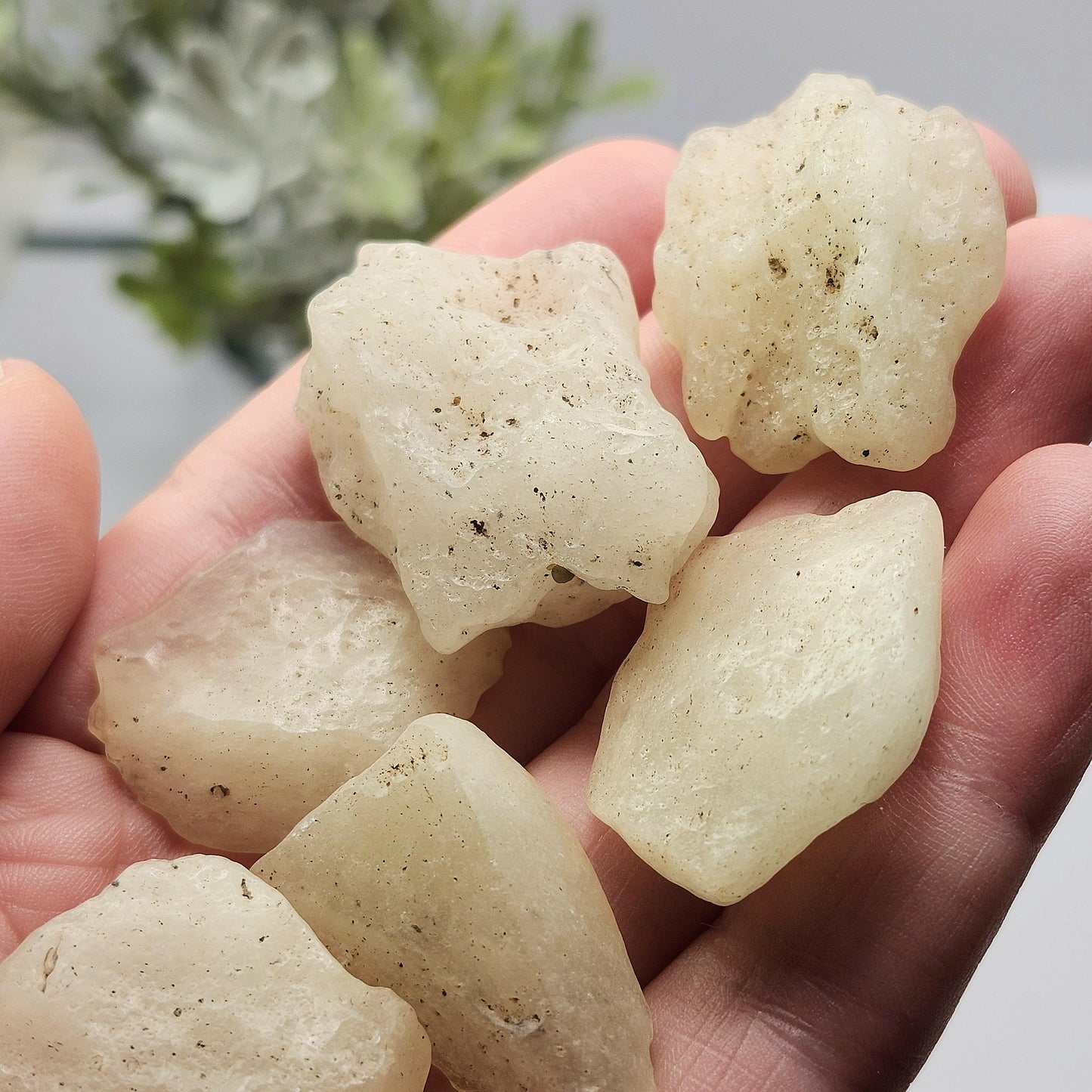 White Libyan Desert Glass, Raw Tektite