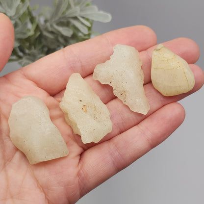 White Libyan Desert Glass, Raw Tektite