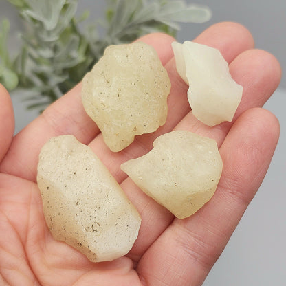 White Libyan Desert Glass, Raw Tektite