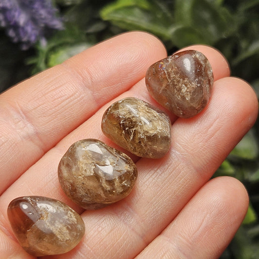 Natural Brazilian Citrine Tumbled Stone, Smoky Citrine