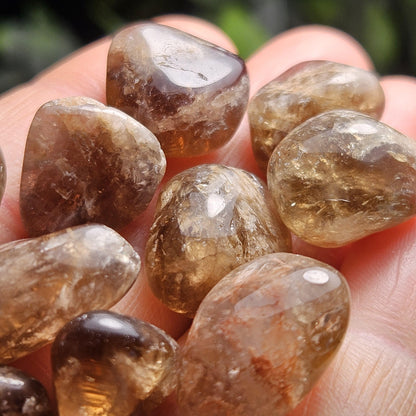 Natural Brazilian Citrine Tumbled Stone, Smoky Citrine