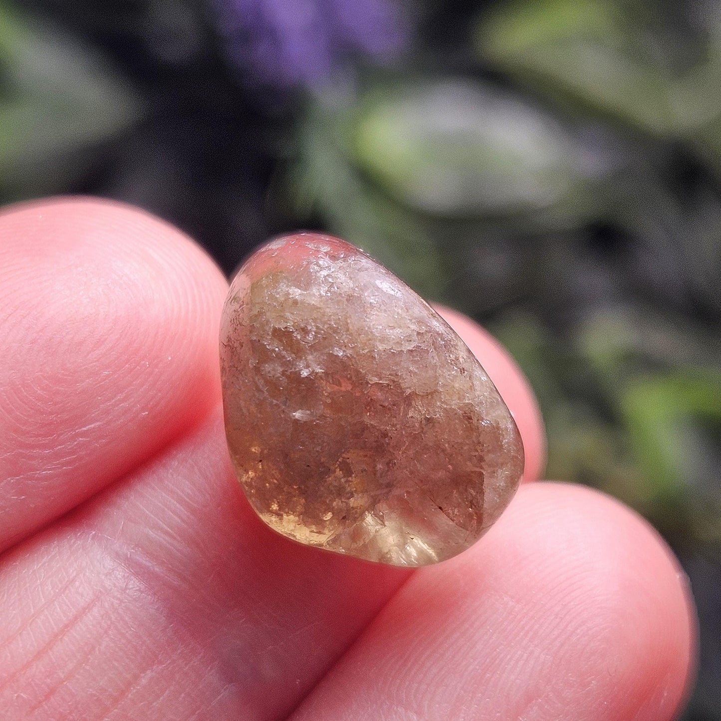 Natural Brazilian Citrine Tumbled Stone, Smoky Citrine