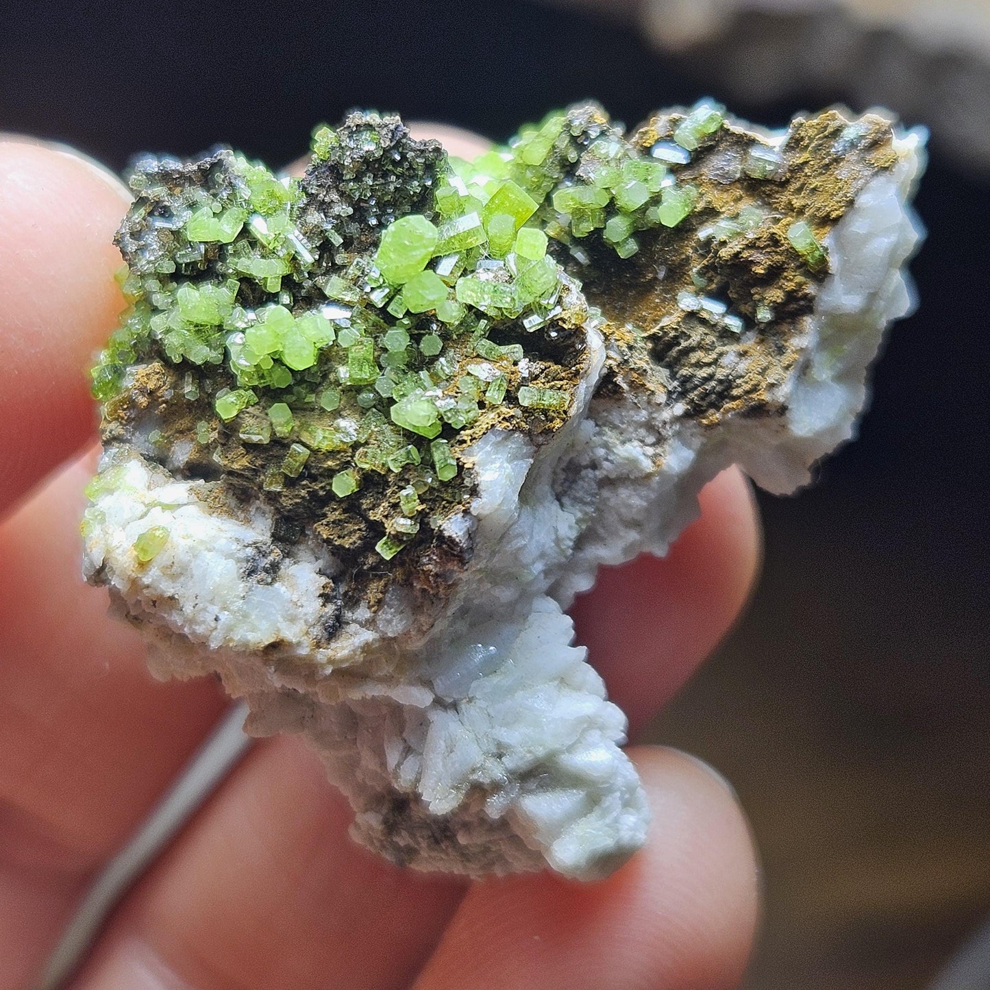 Pyromorphite Crystal Cluster, Rare Green Pseudomorph Specimen (40x30mm)