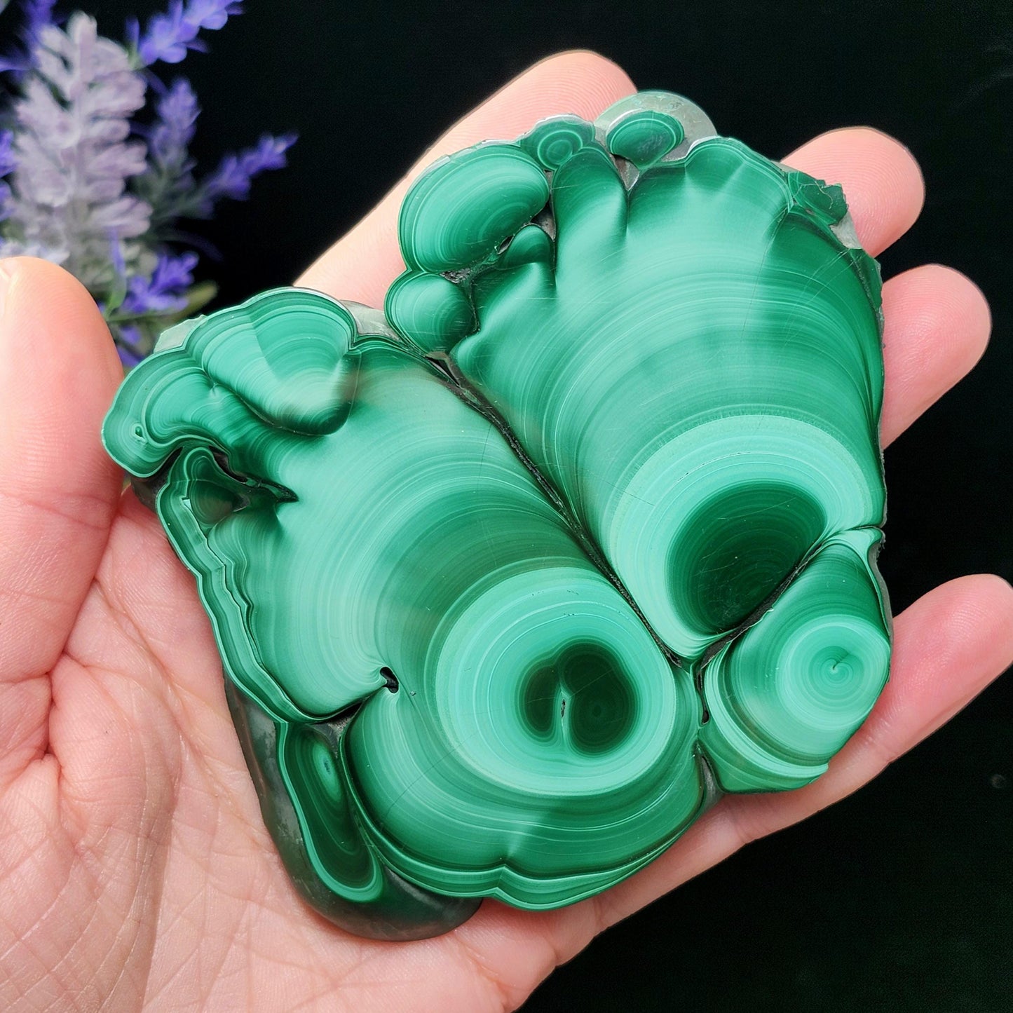 Malachite Slice 214g, Polished Crystal