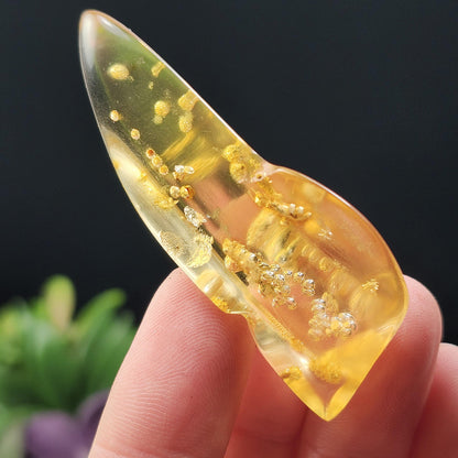 Amber with Bugs & Static ENHYDRO 30g, UV Reactive Natural Amber Fossil with Insect Inclusions