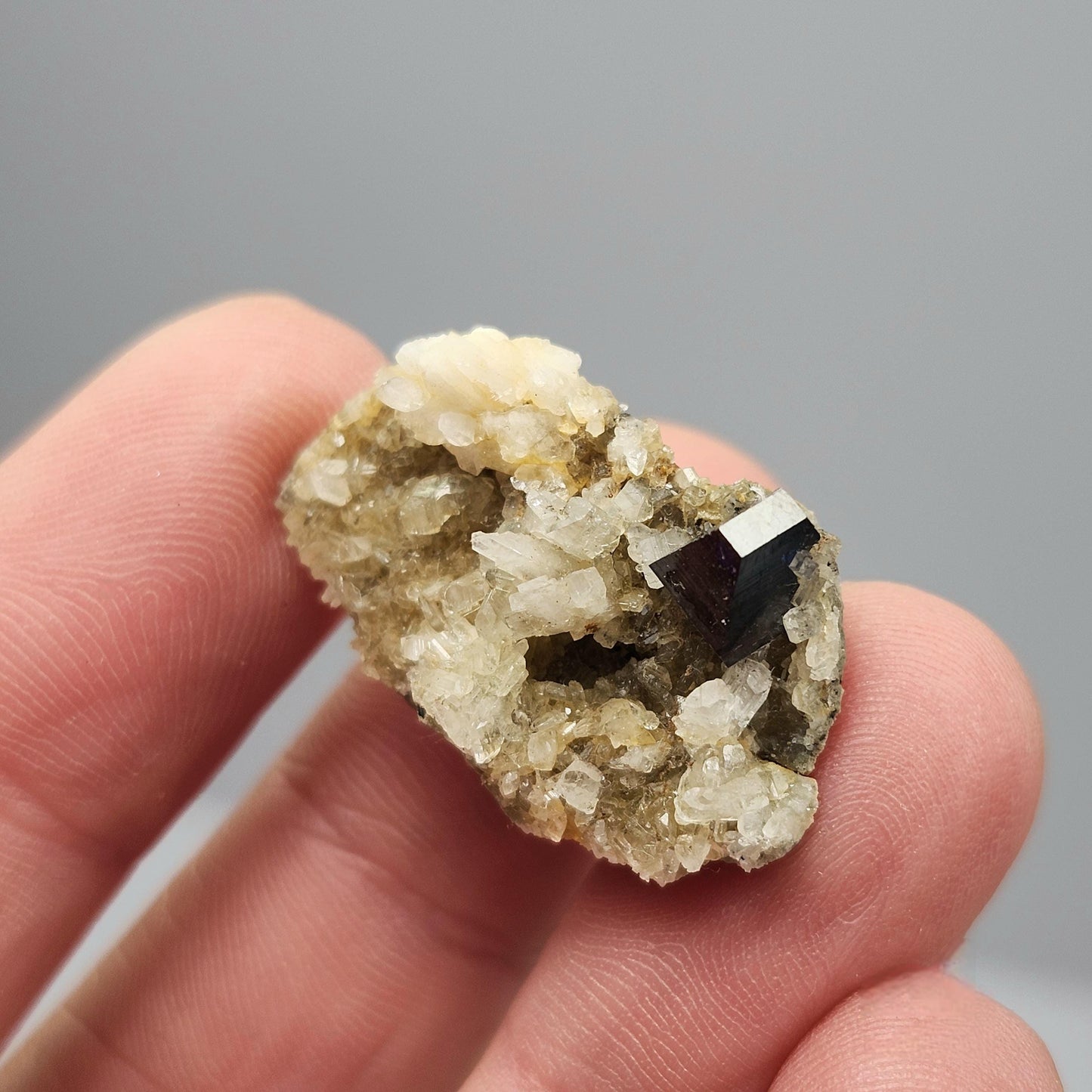 Blue Anatase & Quartz Cluster 4.6g, RARE Crystal Specimen