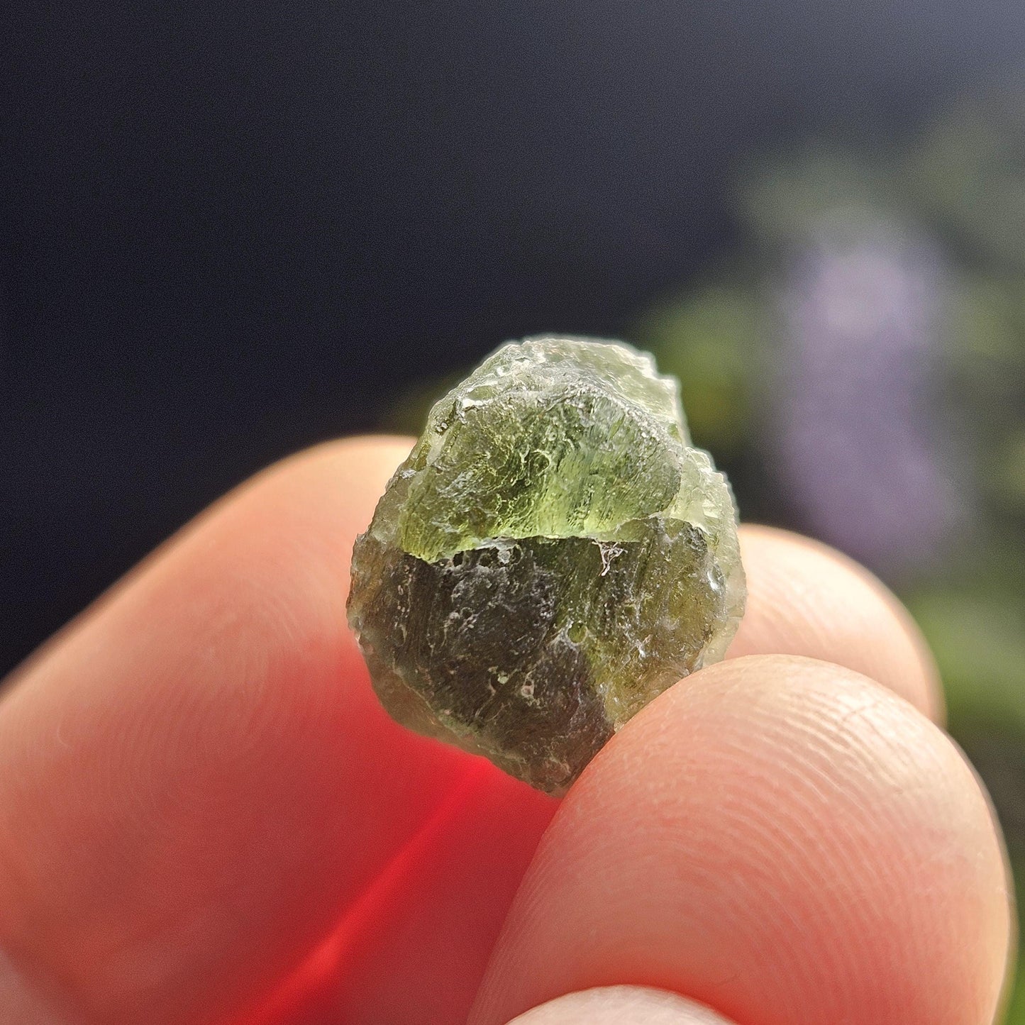 Genuine Moldavite Specimen 2g, Authentic Raw Moldavite Crystal