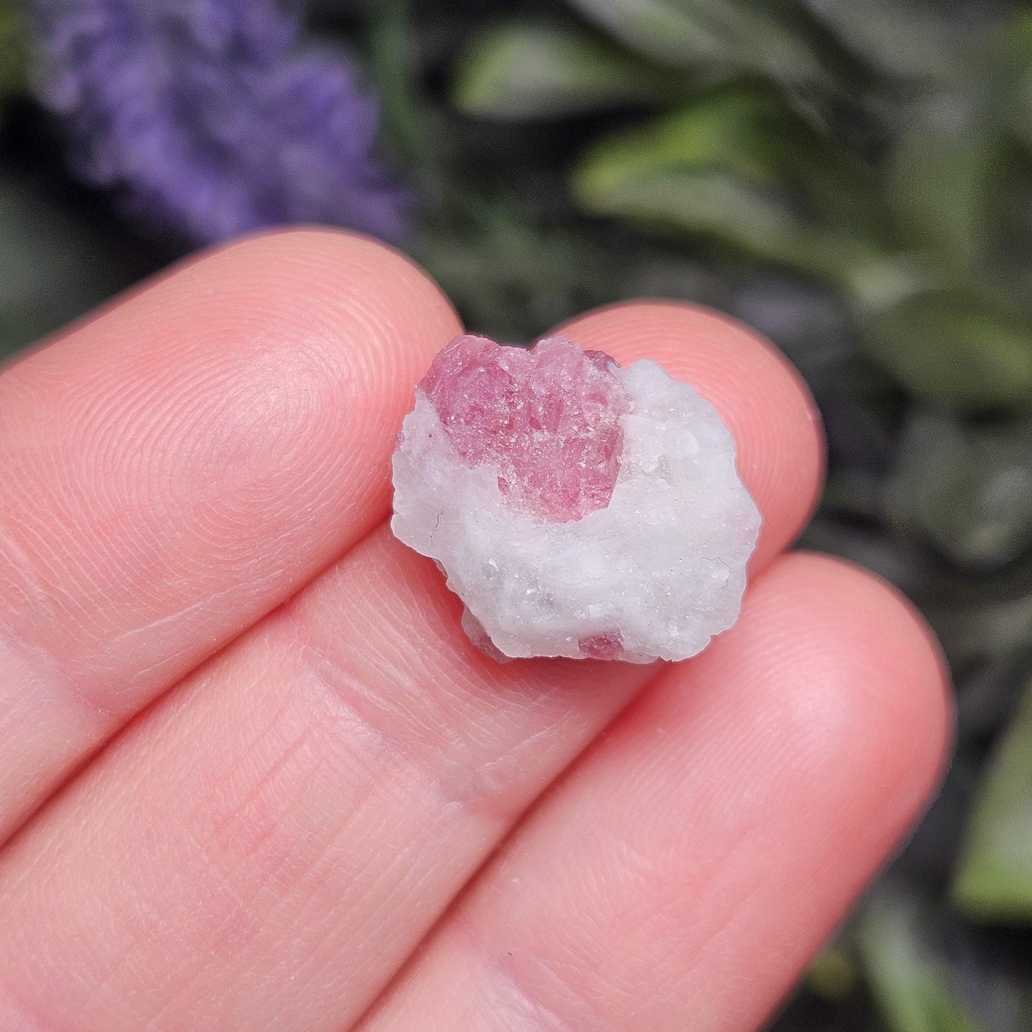 Pink Tourmaline & Quartz, Raw Crystal from Brazil