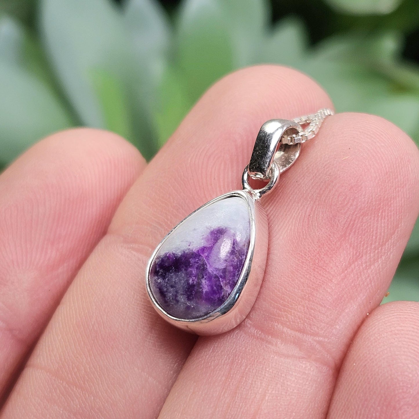 Sugilite Pendant, Sterling Silver Sugilite Necklace