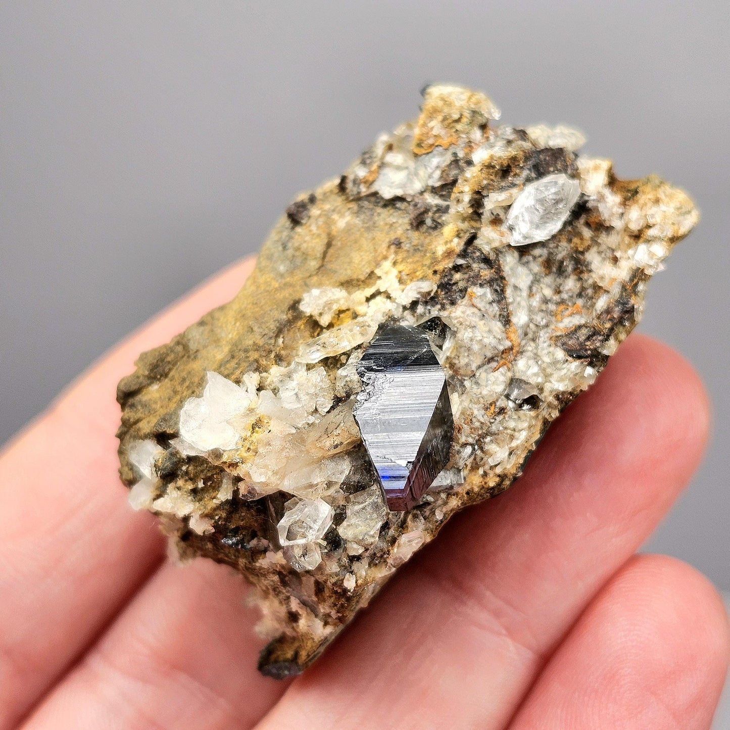 Blue Anatase & Quartz Cluster 24g, RARE Crystal Specimen