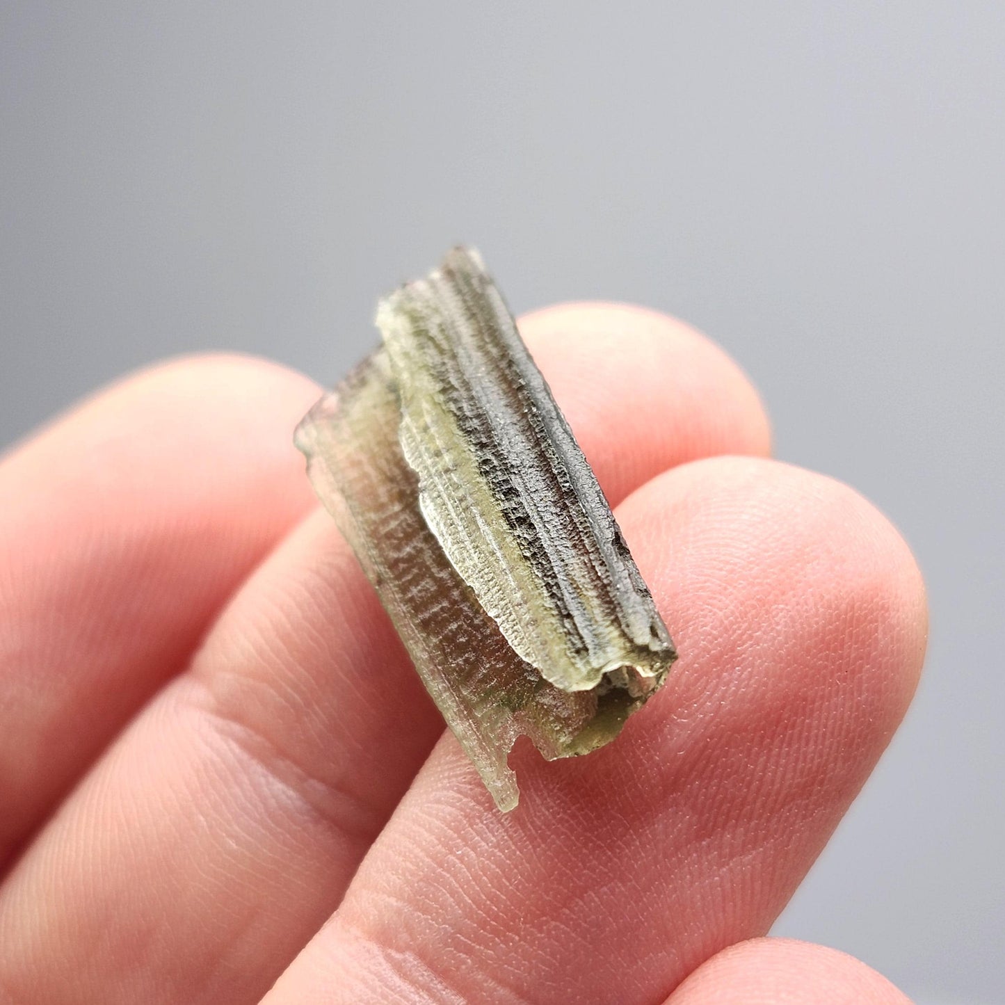 Genuine Moldavite Specimen 1.2g, Authentic Raw Moldavite Crystal