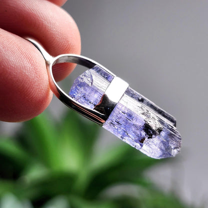 Tanzanite Crystal Pendant, Sterling Silver Necklace