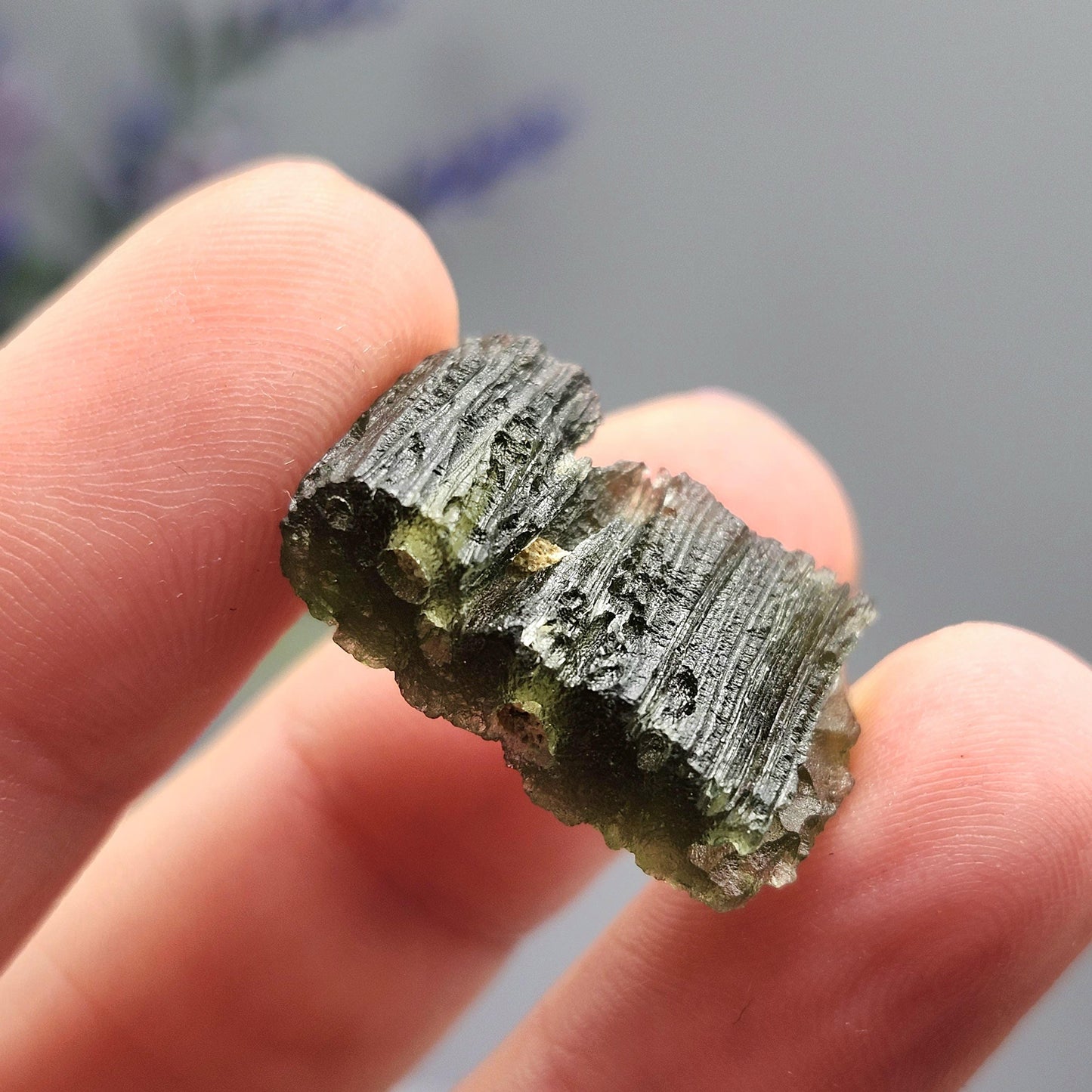 Genuine Moldavite Specimen 3.6g, Authentic Raw Moldavite Crystal
