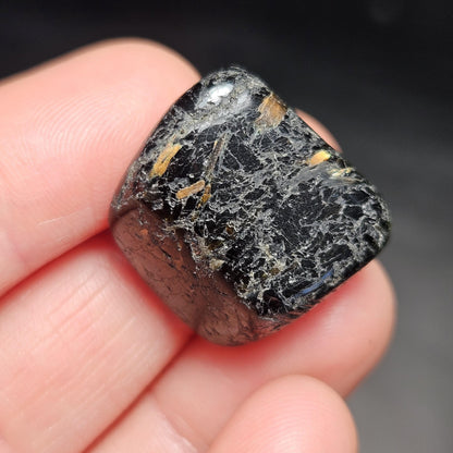Greenland Nuummite Tumbled Stone, Authentic Nuummite Crystal