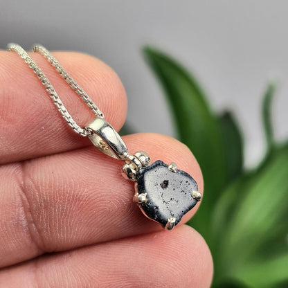 Benitoite Crystal Pendant, Blue Benitoite Sterling Silver Necklace