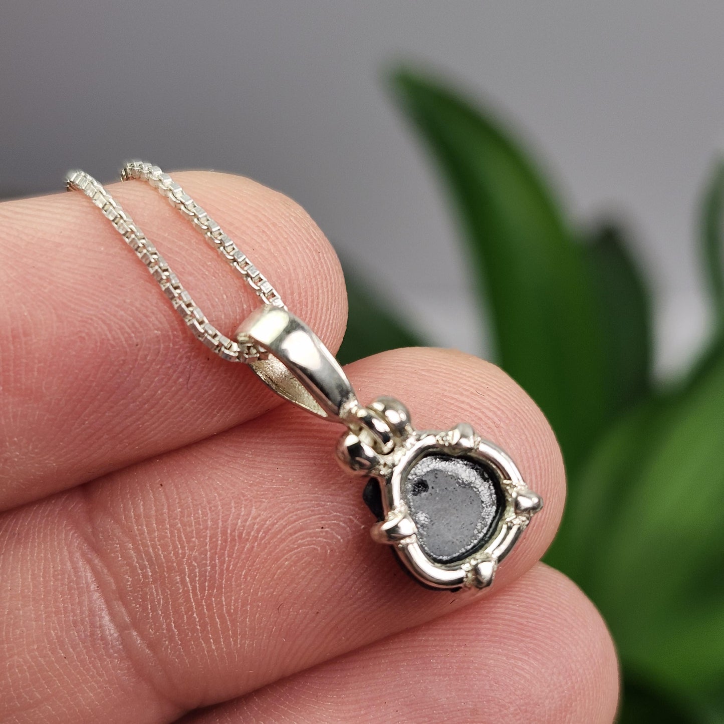 Benitoite Crystal Pendant, Blue Benitoite Sterling Silver Necklace