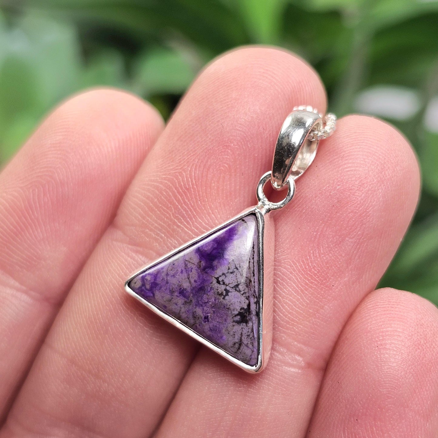 Sugilite Pendant, Sterling Silver Sugilite Necklace