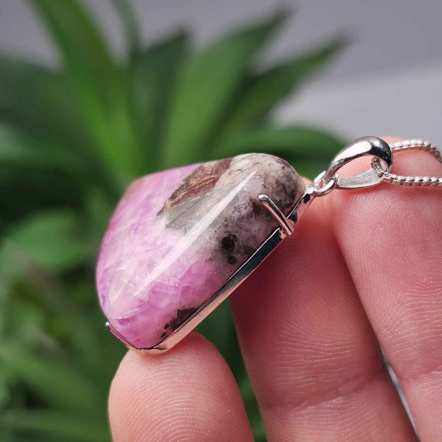 Cobalto Calcite Pendant, Sterling Silver Pink Cobalto Calcite Jewelry