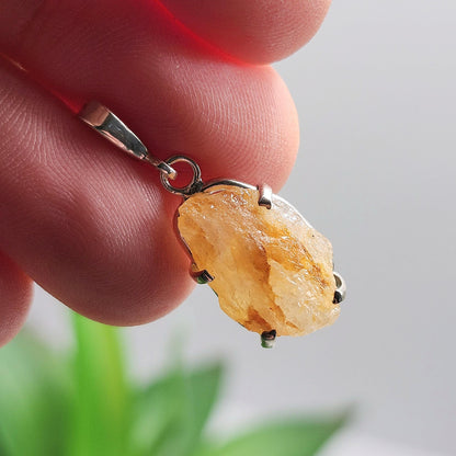 Golden Phenacite Crystal Pendant, Sterling Silver Nigerian Phenakite Necklace