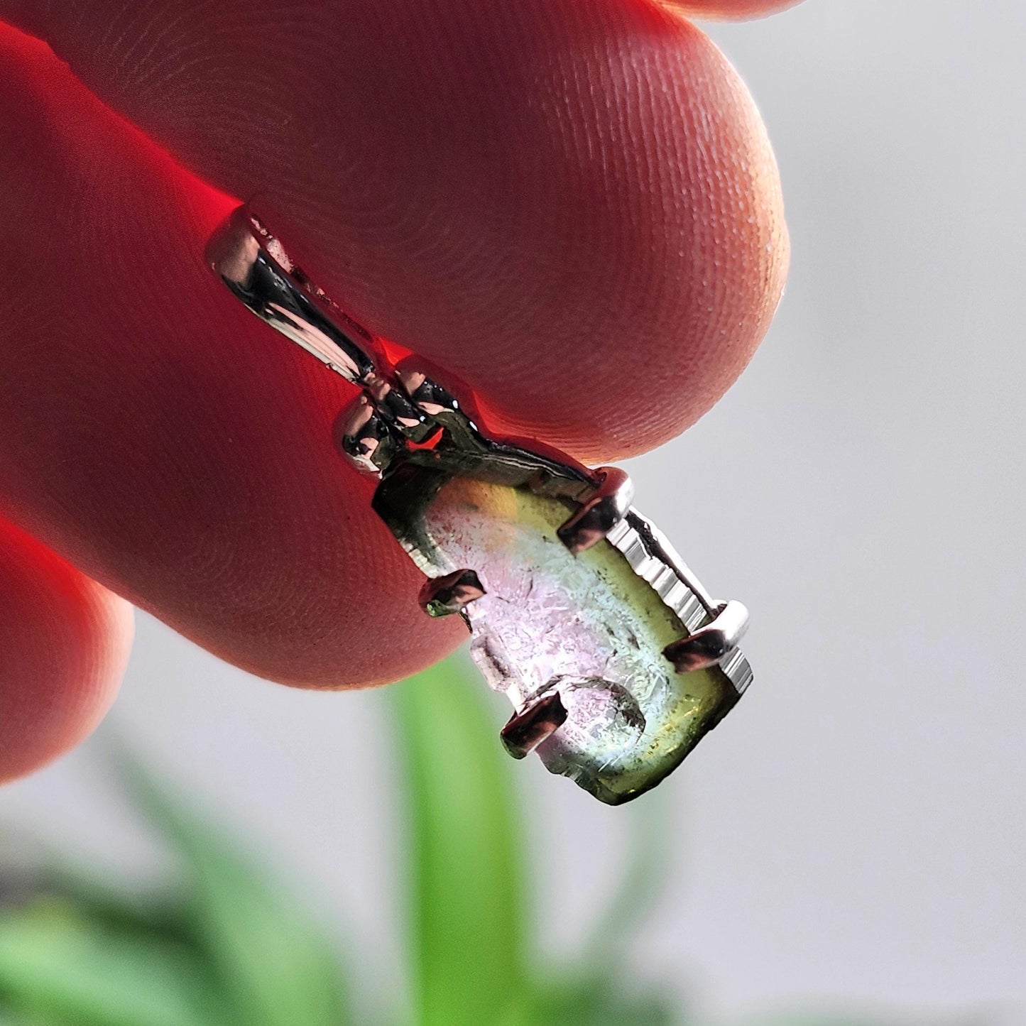Watermelon Tourmaline Pendant, Sterling Silver Tourmaline Gemstone Necklace