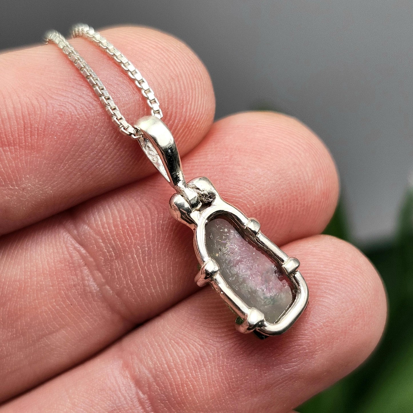 Watermelon Tourmaline Pendant, Sterling Silver Tourmaline Gemstone Necklace