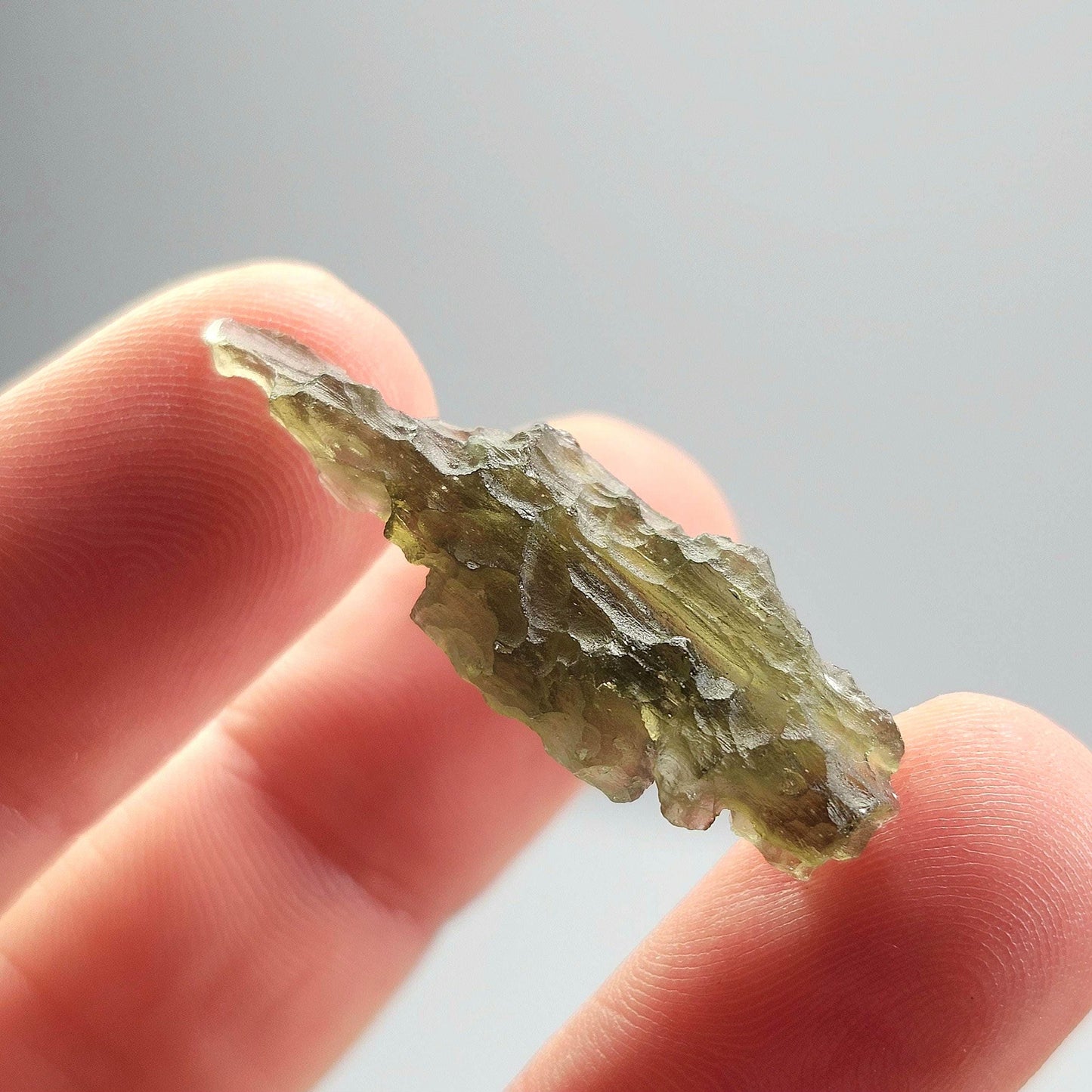 Genuine Moldavite Specimen 1.67g, Authentic Raw Moldavite Crystal