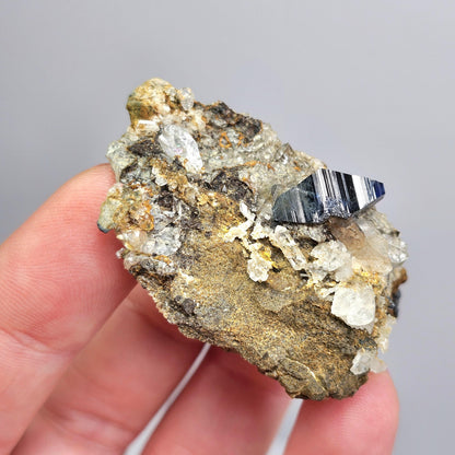 Blue Anatase & Quartz Cluster 24g, RARE Crystal Specimen