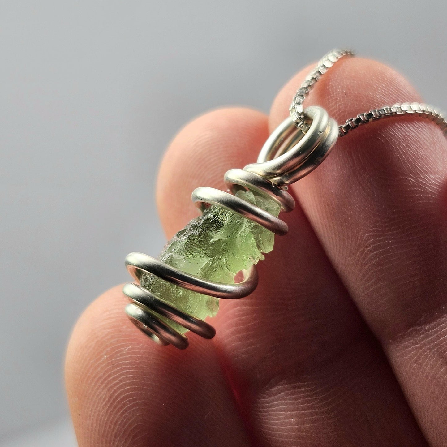 Moldavite with Natural HOLE Pendant, Authentic Moldavite Necklace